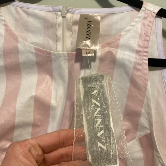 Zannza Couture | Pink & White Candy Stripe Dress/Tunic | NWT | M - Picture 4 of 11